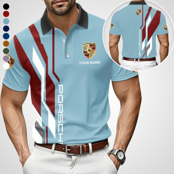 3D All Over Printed Porsche Limited Edition Polo Shirt