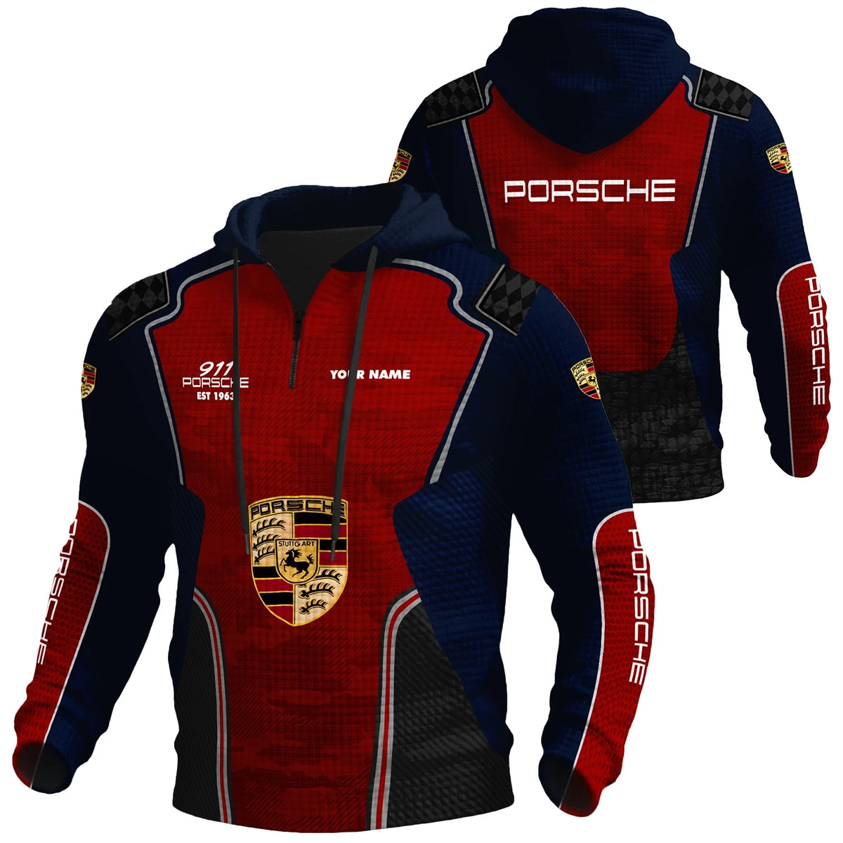 3D All Over Printed Porsche Limited Edition Quarter zip hoodie ZH22031