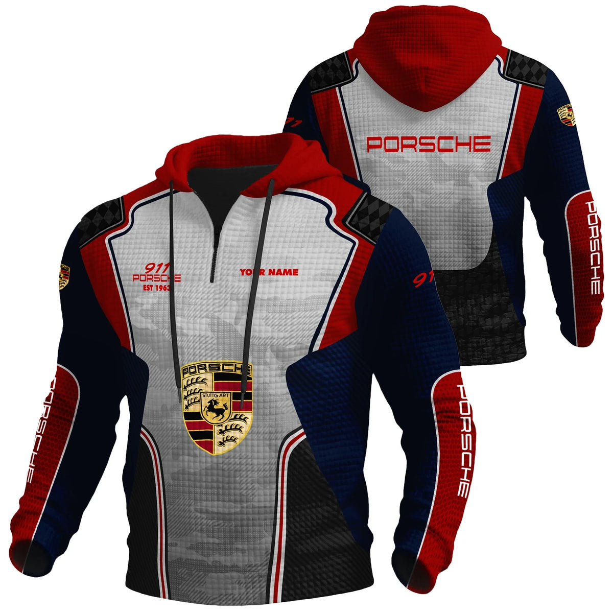 3D All Over Printed Porsche Limited Edition Quarter zip hoodie ZH22031