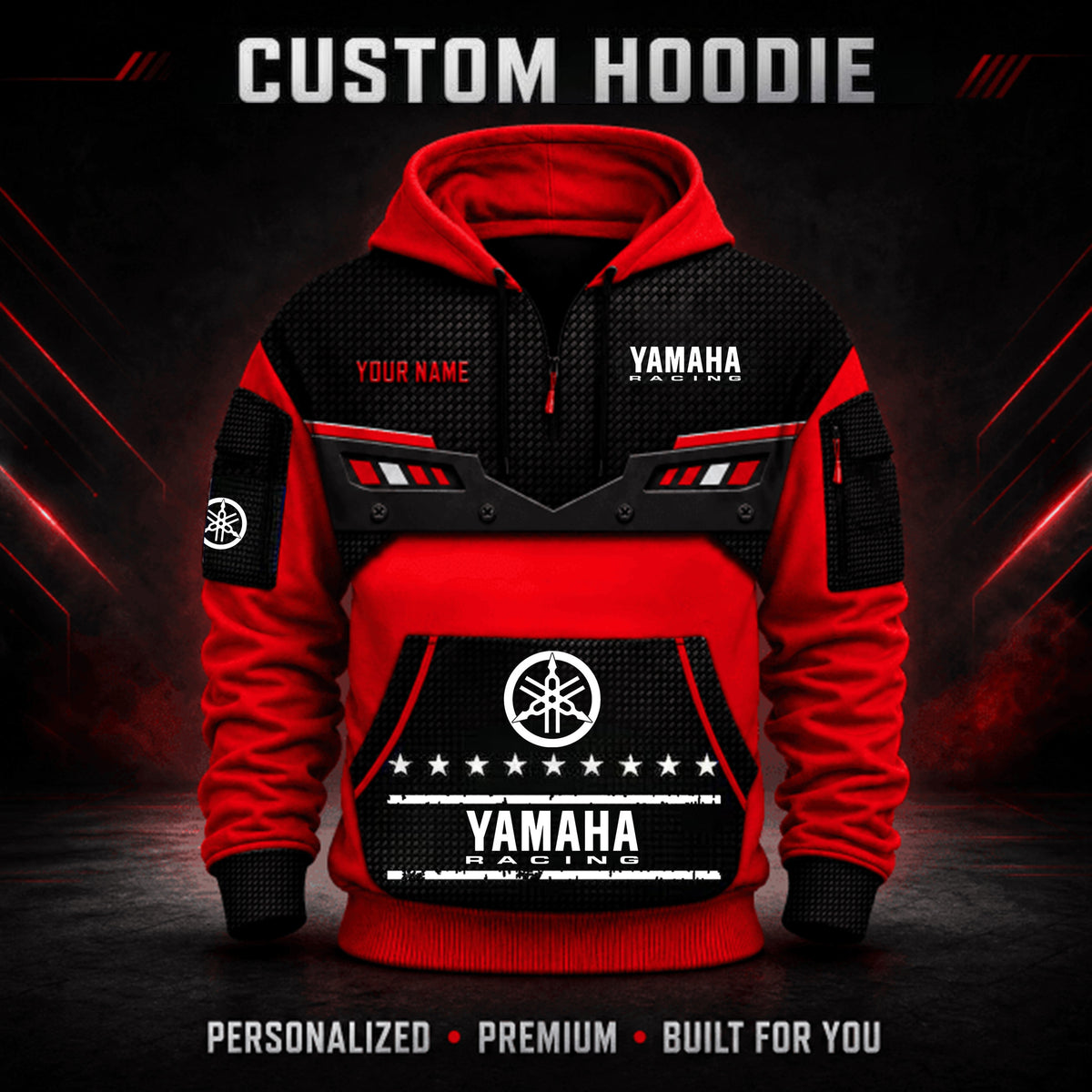 Yamaha Racing Custom Quarter Zip Hoodie HD29092