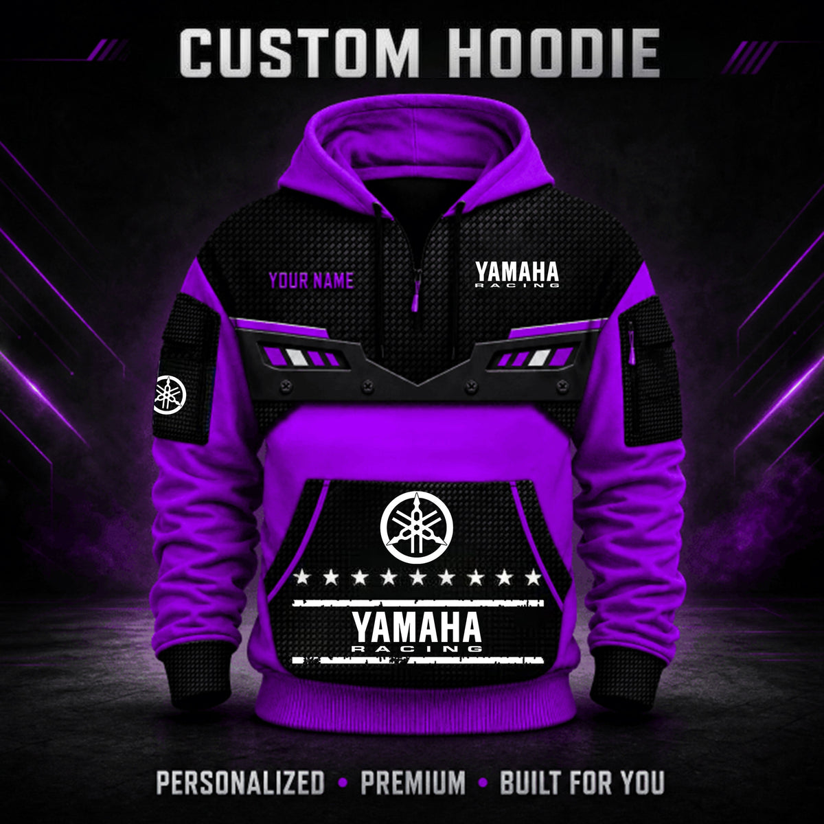 Yamaha Racing Custom Quarter Zip Hoodie HD29092