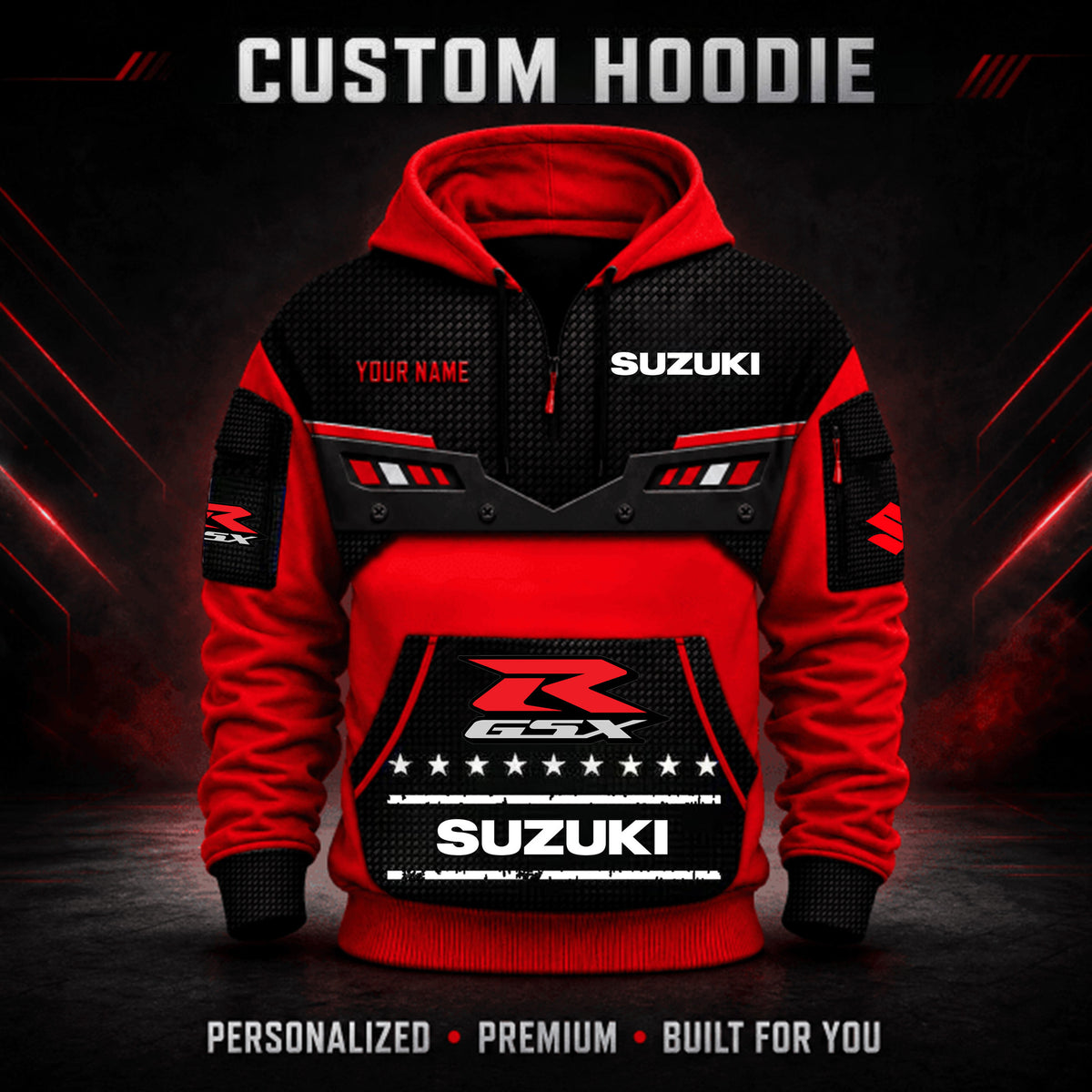 Suzuki GSX Custom Quarter Zip Hoodie HD011001