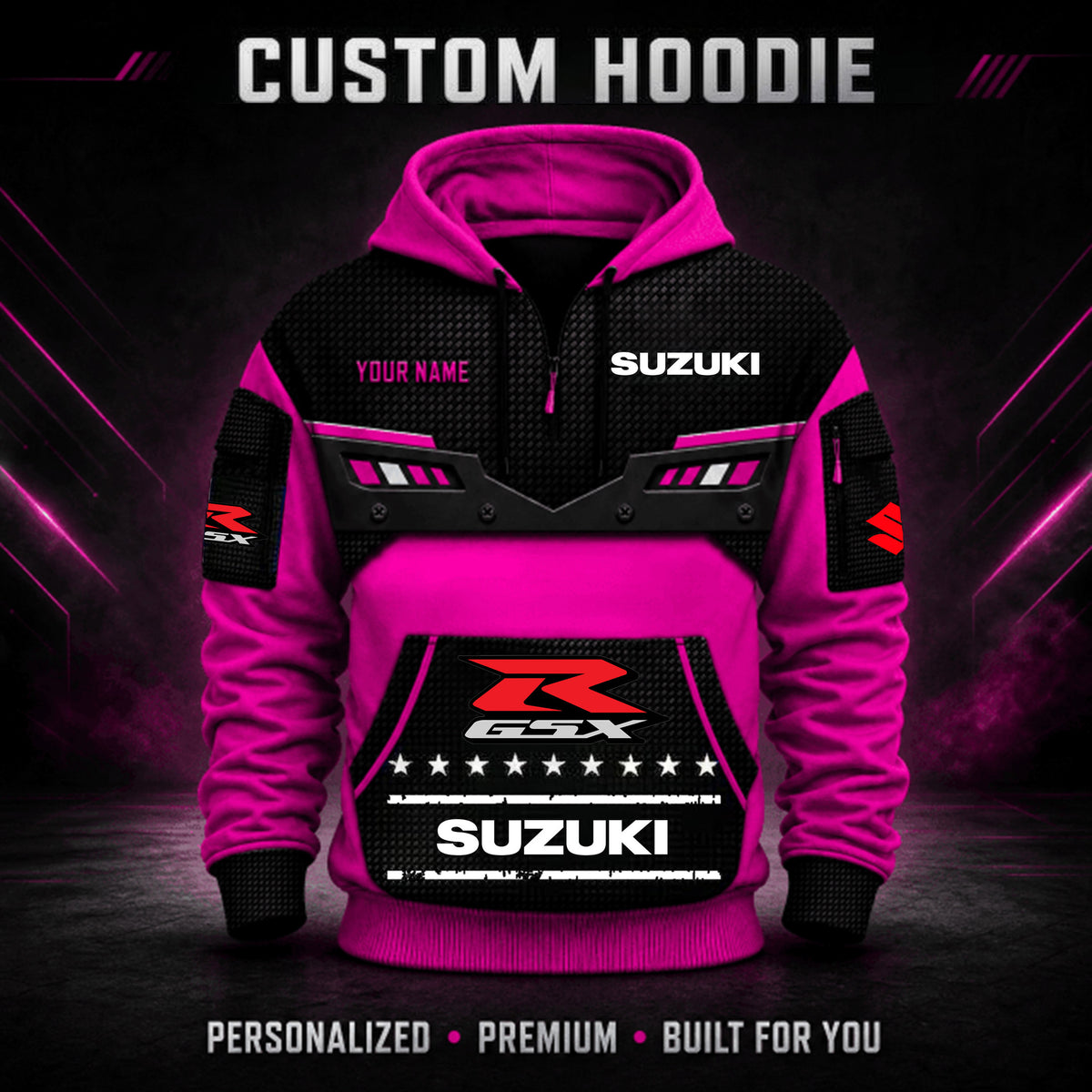 Suzuki GSX Custom Quarter Zip Hoodie HD011001
