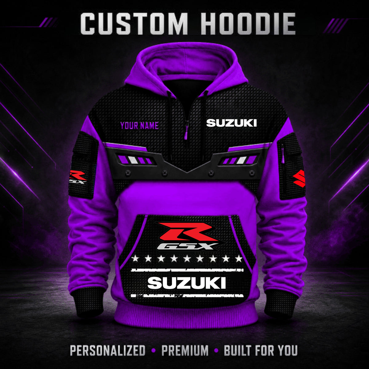 Suzuki GSX Custom Quarter Zip Hoodie HD011001